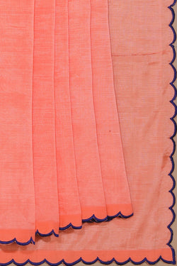 Collection of Mangalgiri Silk Peach Saree in a gallery layout