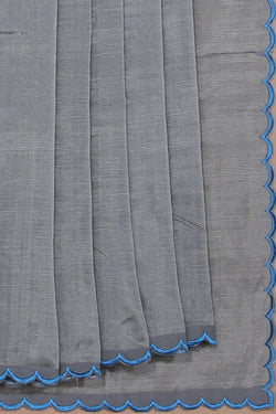 Collection of Mangalgiri Silk Grey Saree in a gallery layout