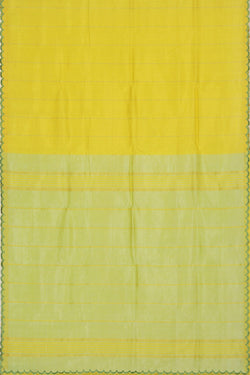 Image of Mangalgiri Silk Yellow Saree