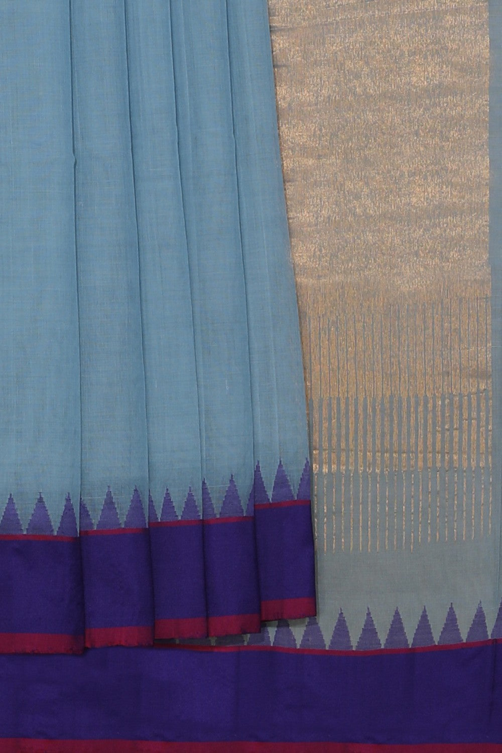 Collection of Upadda Cotton Smoky Blue Saree in a gallery layout