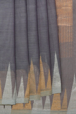 Collection of Upadda Cotton Smoky Grey Saree in a gallery layout