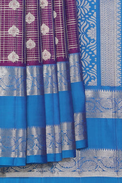 Collection of Kuppadam Silk Violet Saree in a gallery layout