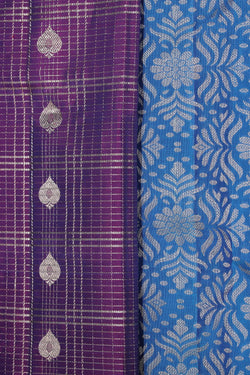 Collection of Kuppadam Silk Violet Saree in a gallery layout