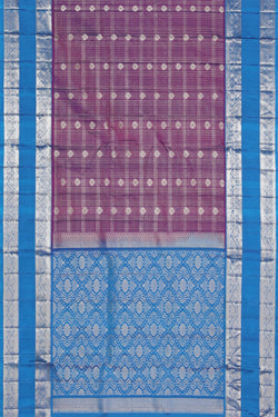 Collection of Kuppadam Silk Violet Saree in a gallery layout