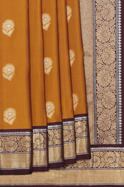 Collection of South Silk Caramel Brown Saree in a gallery layout