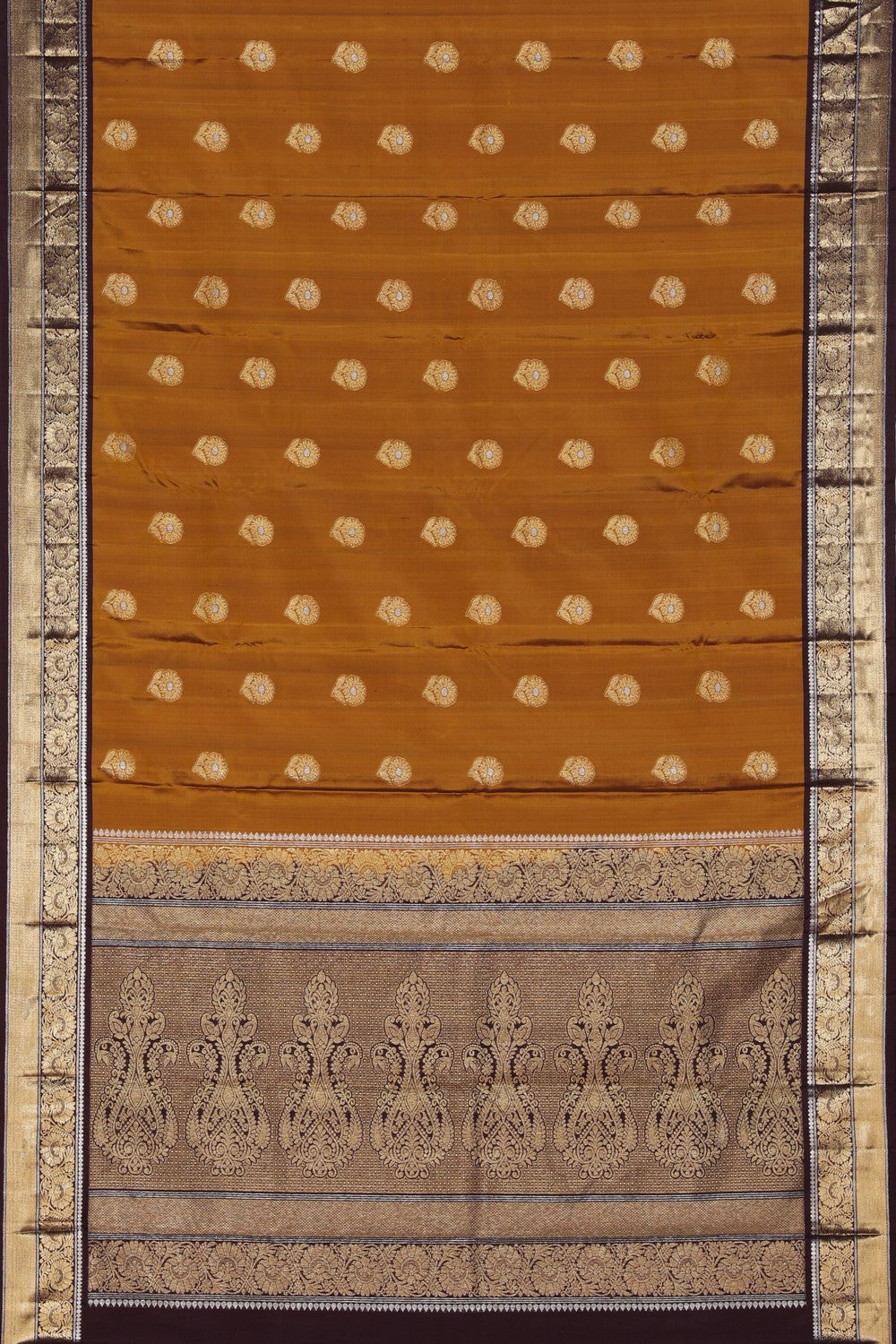 Collection of South Silk Caramel Brown Saree in a gallery layout