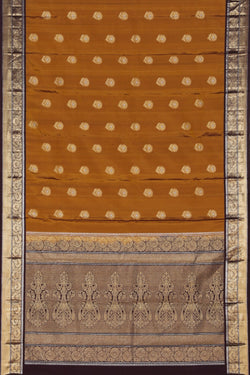 Collection of South Silk Caramel Brown Saree in a gallery layout