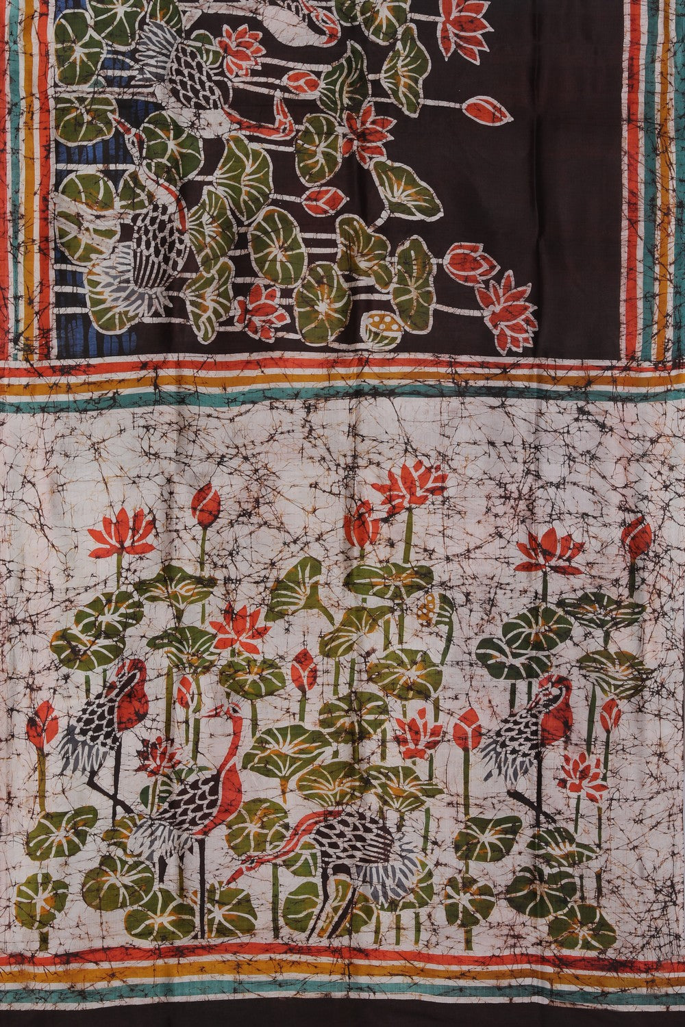 Image of Batik Printed Maroon Saree