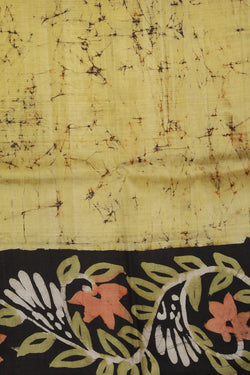 Collection of Batik Printed Lime-Yellow Saree in a gallery layout