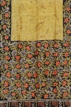 Collection of Batik Printed Lime-Yellow Saree in a gallery layout