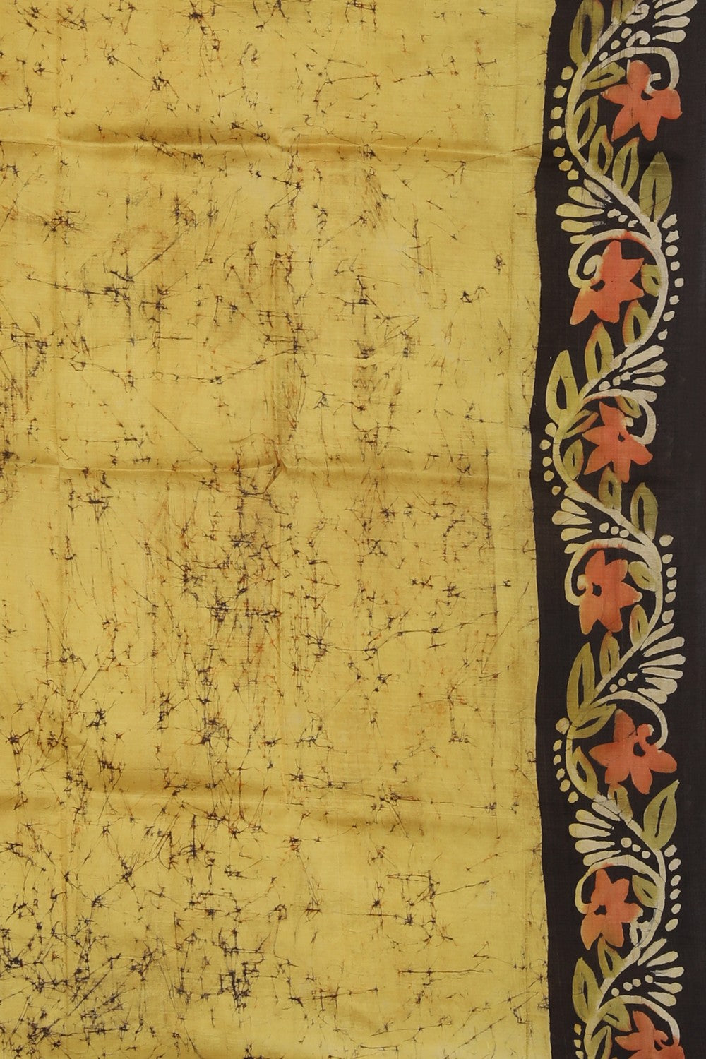 Collection of Batik Printed Lime-Yellow Saree in a gallery layout