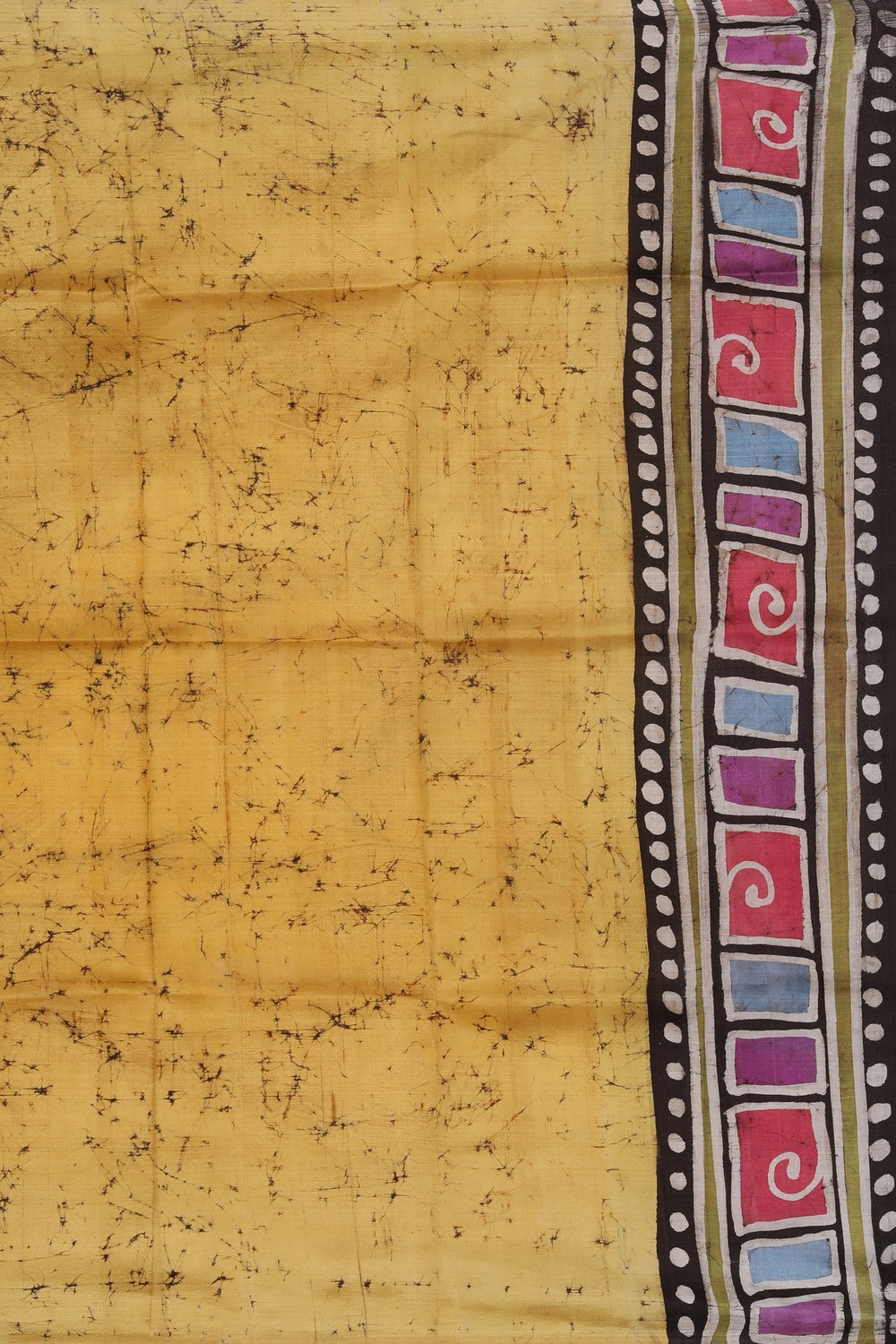 Collection of Batik Printed Yellow Saree in a gallery layout