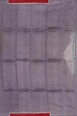 Collection of Batik Printed Smoky Blue Saree in a gallery layout