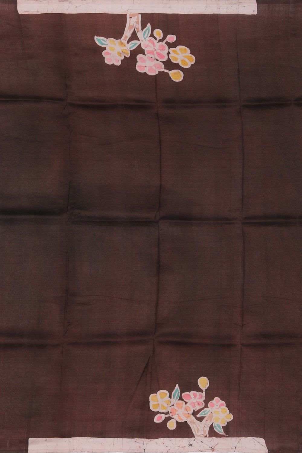 Collection of Batik Printed Chocolate Brown Saree in a gallery layout