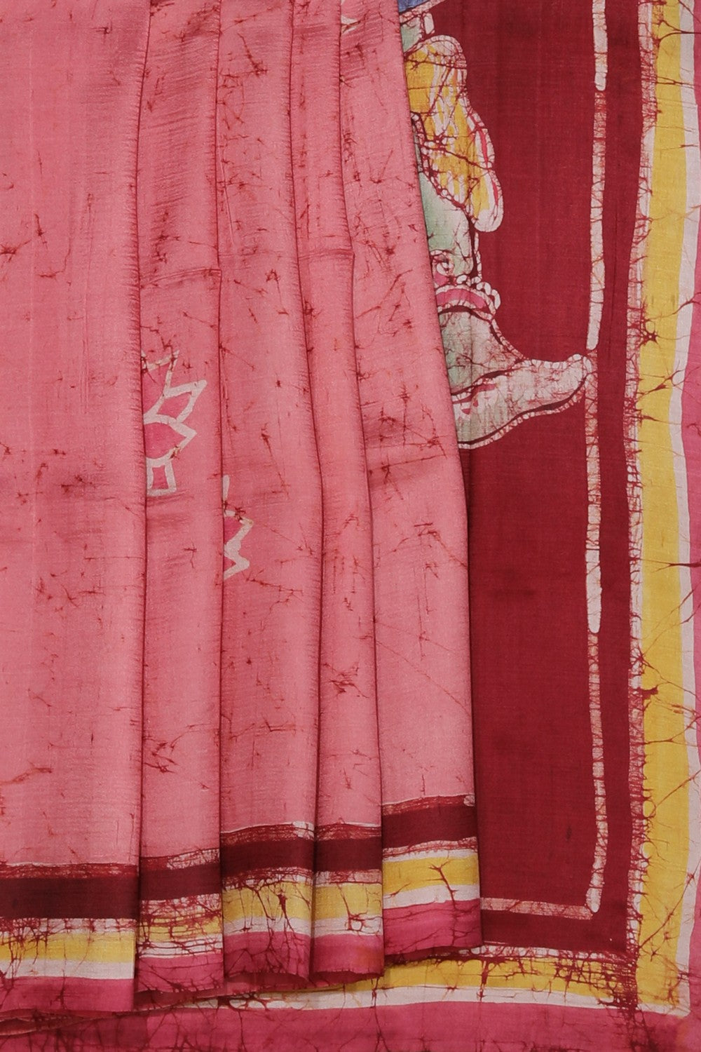 Collection of Batik Printed Peach Saree in a gallery layout