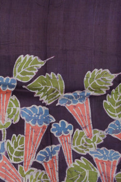 Image of Batik Printed Purple Saree