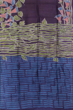 Image of Batik Printed Purple Saree