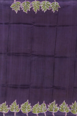 Image of Batik Printed Purple Saree