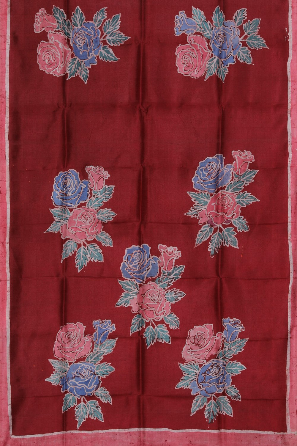 Collection of Batik Printed Maroon Saree in a gallery layout