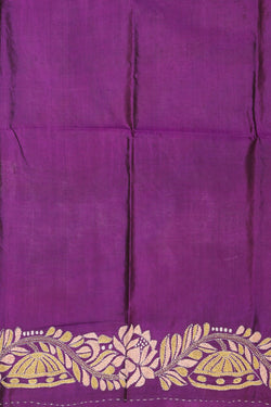 Collection of Kantha Stitch Violet Saree in a gallery layout