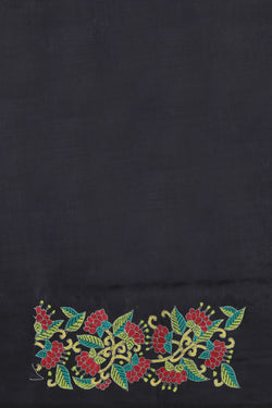 Image of Kantha Stitch Black Saree