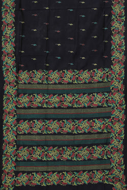 Image of Kantha Stitch Black Saree