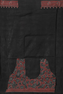 Collection of Kantha Stitch Black Saree in a gallery layout