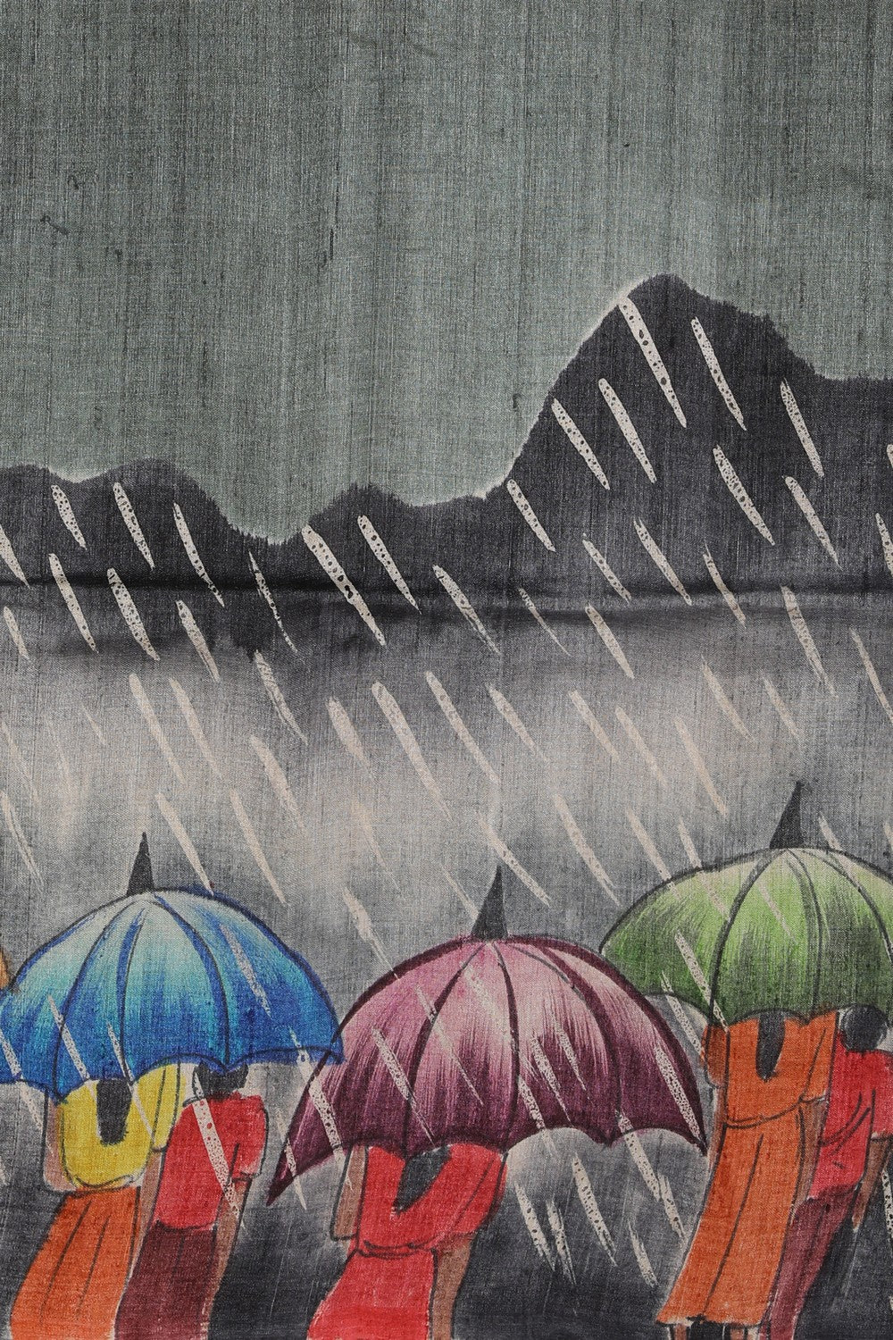 Image of Tussar Silk Hand-Painted Saree