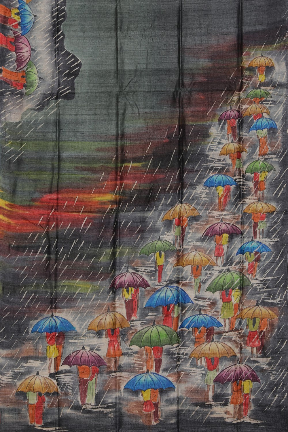 Image of Tussar Silk Hand-Painted Saree