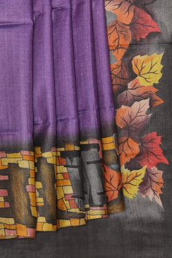 Collection of Tussar Silk Hand-Painted Saree in a gallery layout