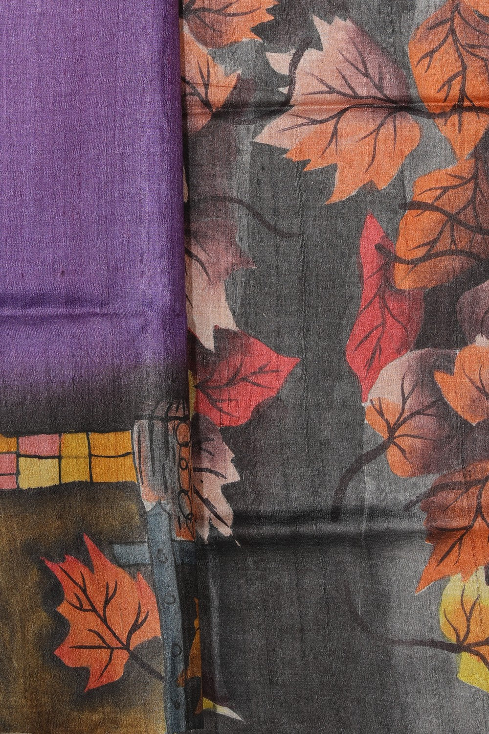 Image of Tussar Silk Hand-Painted Saree