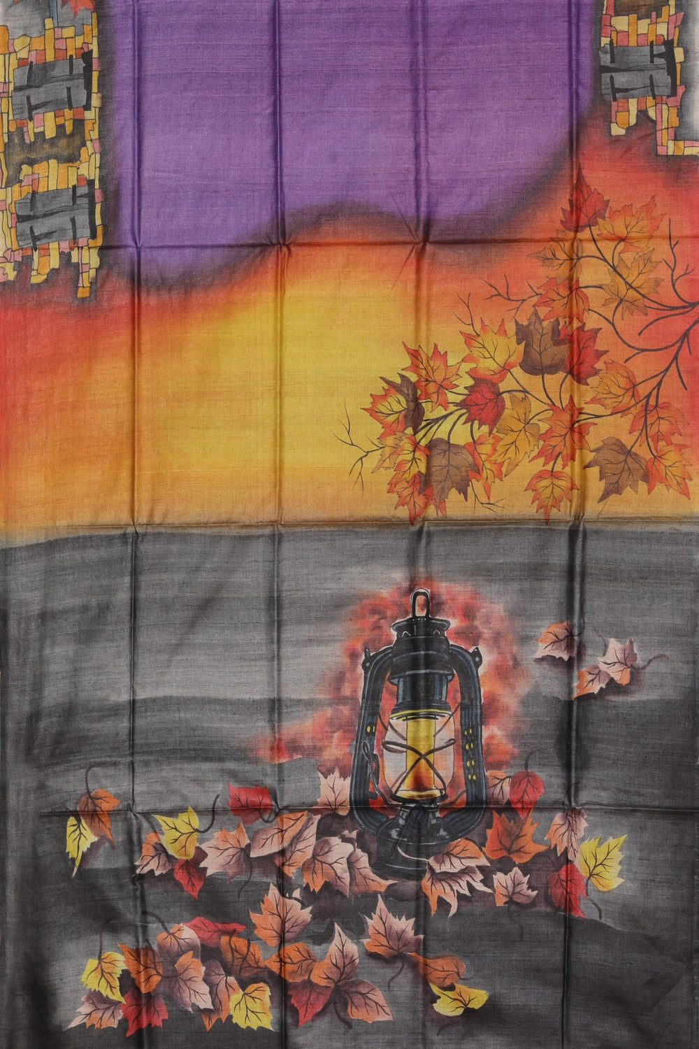 Image of Tussar Silk Hand-Painted Saree