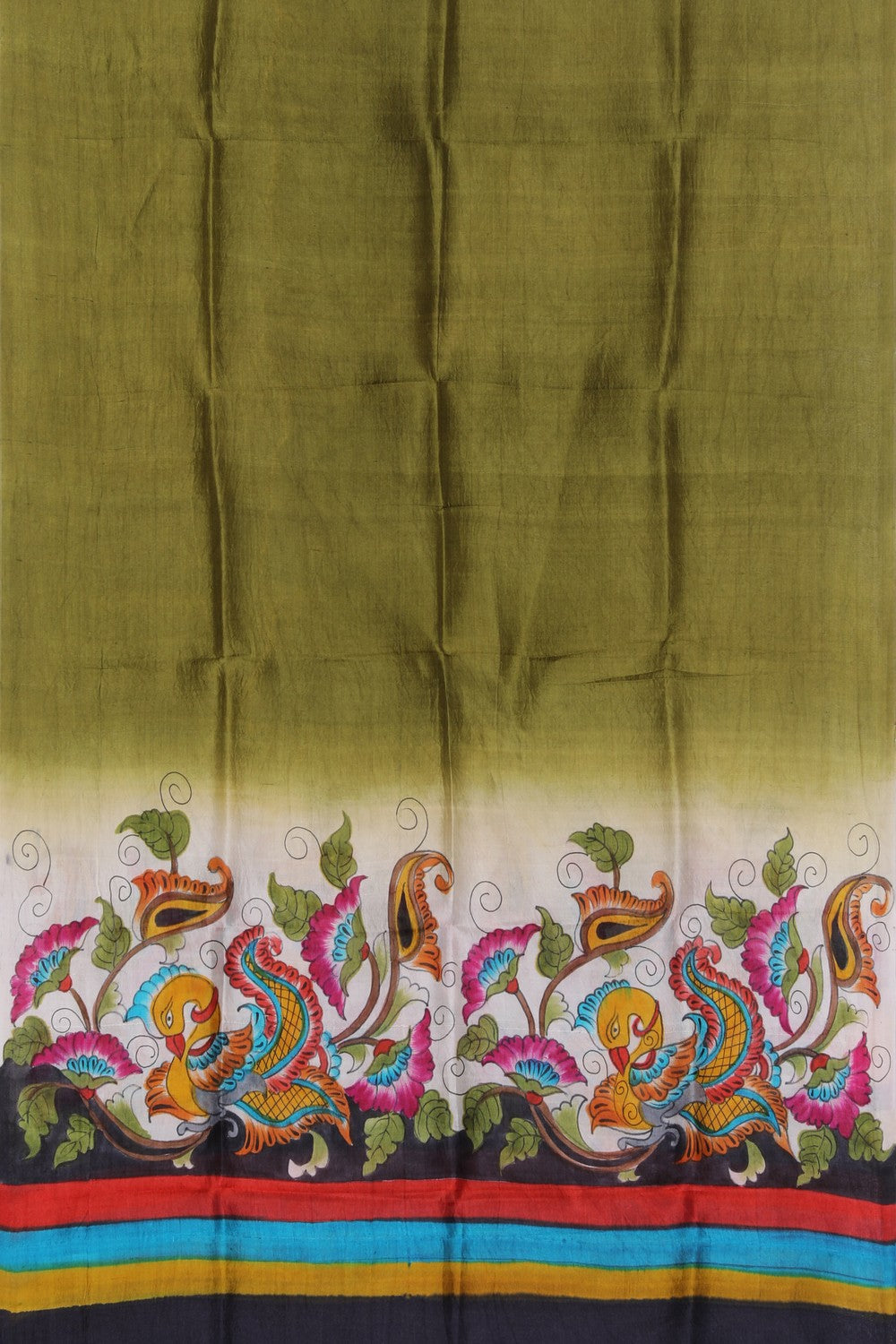 Collection of Hand-Painted Tussar Silk Dupatta in a gallery layout