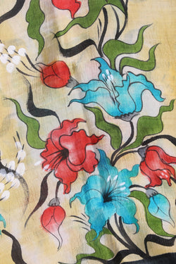 Image of Hand-Painted Tussar Silk Dupatta