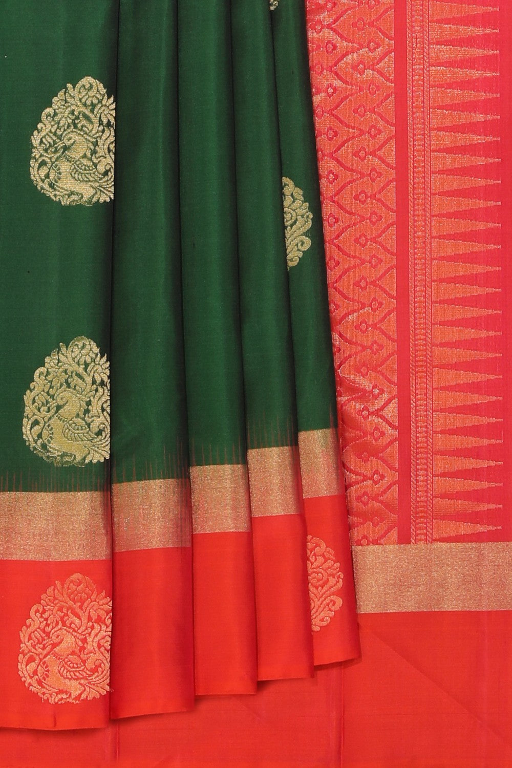 Collection of South Silk Green Saree in a gallery layout