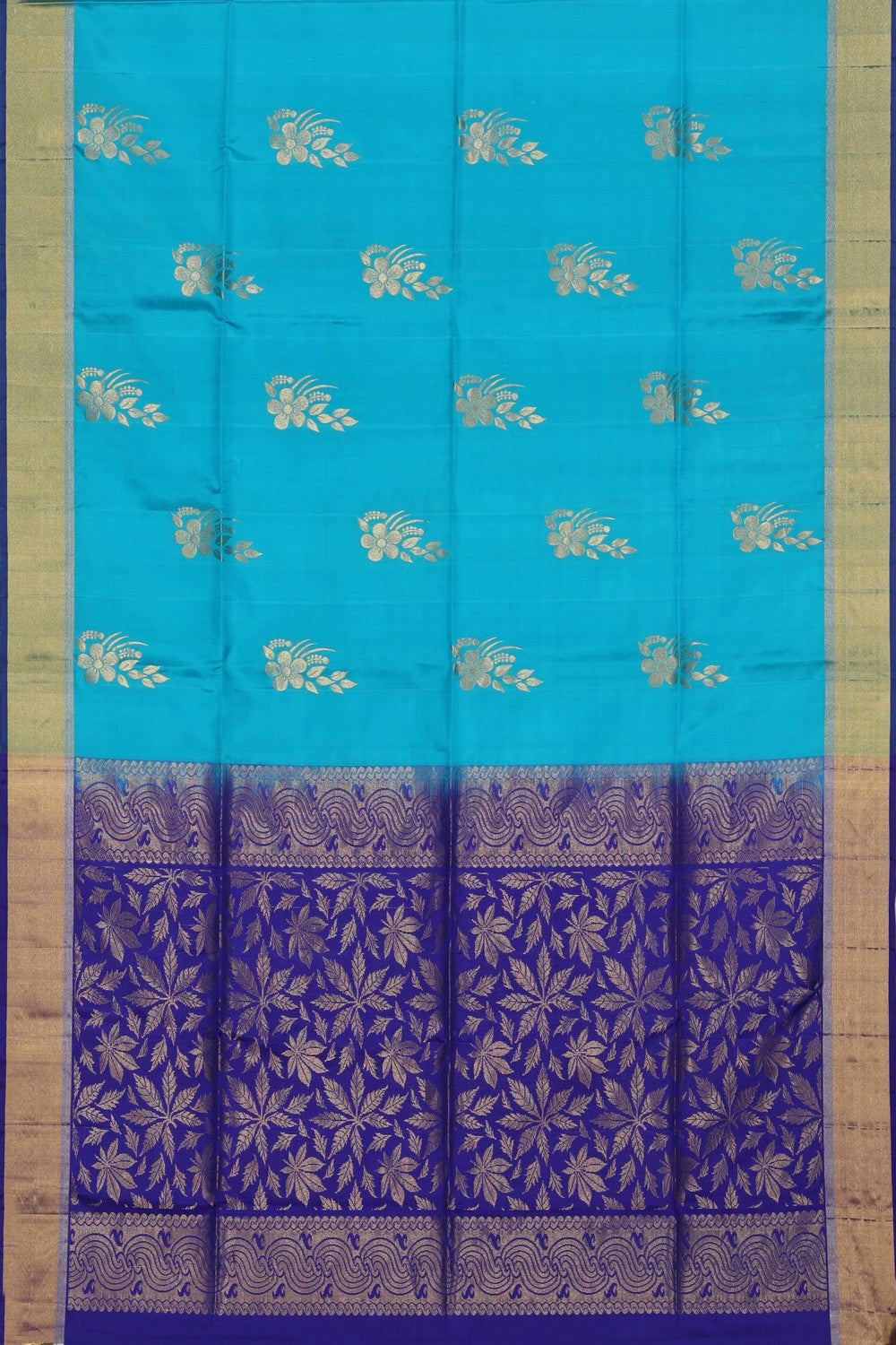 South Silk Aqua Blue Saree