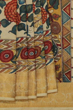 Collection of Kalamkari Hand-Painted Silk Saree in a gallery layout