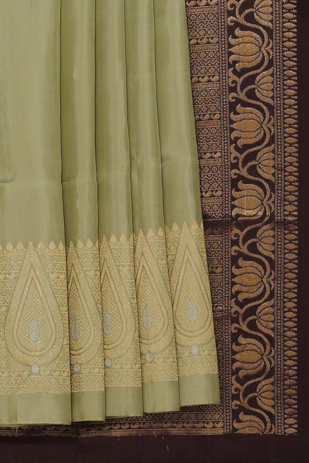 Collection of South Silk Sage Green Saree in a gallery layout