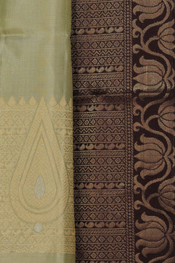 Collection of South Silk Sage Green Saree in a gallery layout