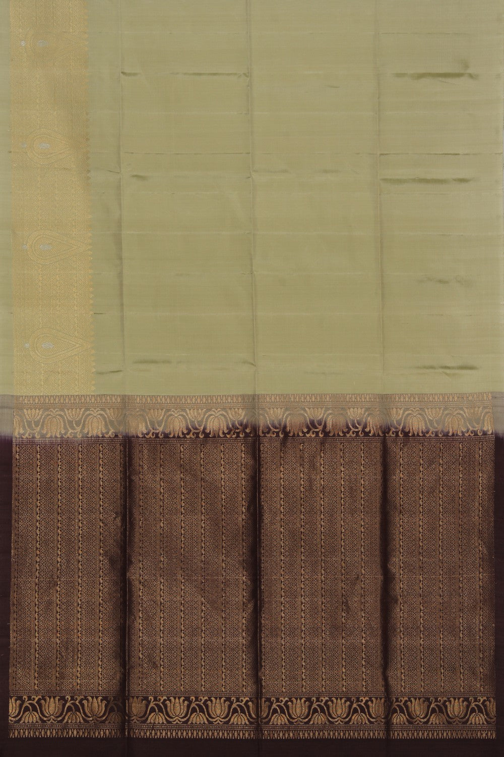 Collection of South Silk Sage Green Saree in a gallery layout