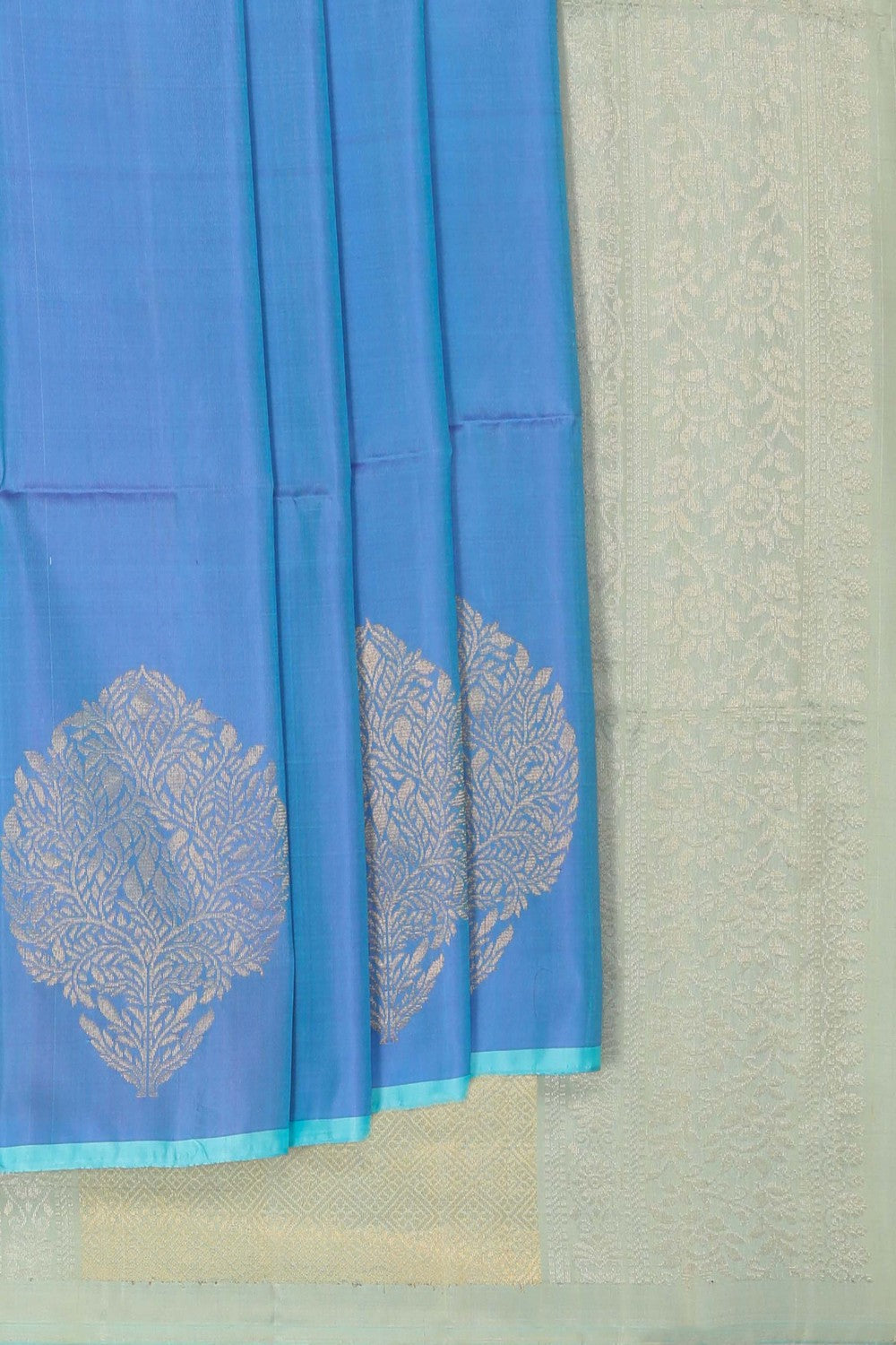Image of Smoky Blue South Silk Saree