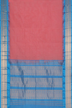 Collection of Gadwal Cotton Mint Pink Saree in a gallery layout