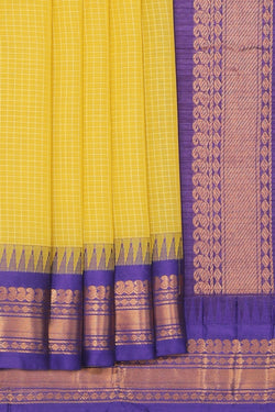 Collection of Gadwal Cotton Spring Yellow Saree in a gallery layout