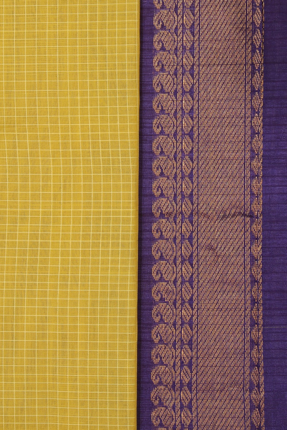 Collection of Gadwal Cotton Spring Yellow Saree in a gallery layout