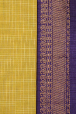 Collection of Gadwal Cotton Spring Yellow Saree in a gallery layout