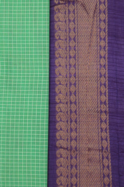 Collection of Gadwal Cotton Green Saree in a gallery layout