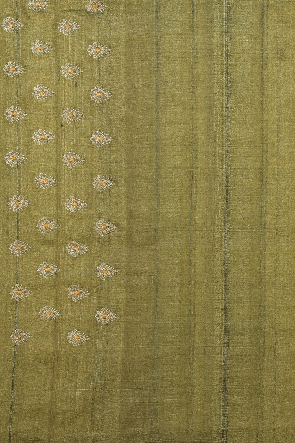 Collection of Gorgeous Thread Embroidery Moss Green Saree in a gallery layout