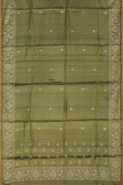 Collection of Gorgeous Thread Embroidery Moss Green Saree in a gallery layout