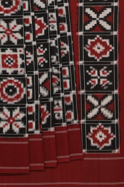 Collection of Pochampally Cotton Ikat Black Saree in a gallery layout