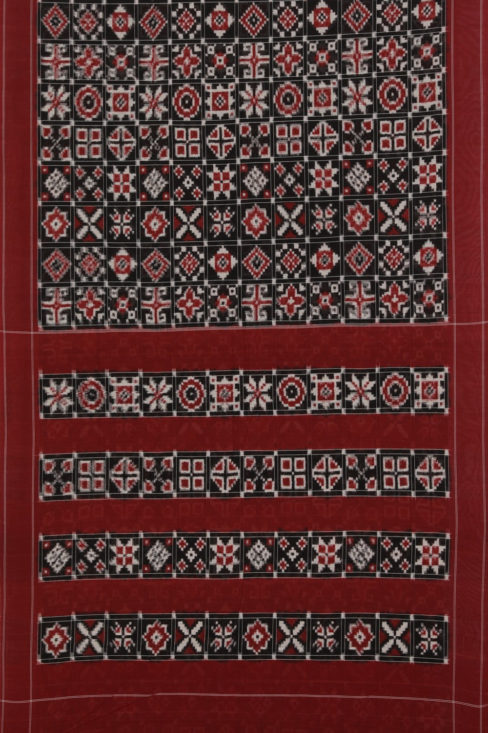 Collection of Pochampally Cotton Ikat Black Saree in a gallery layout